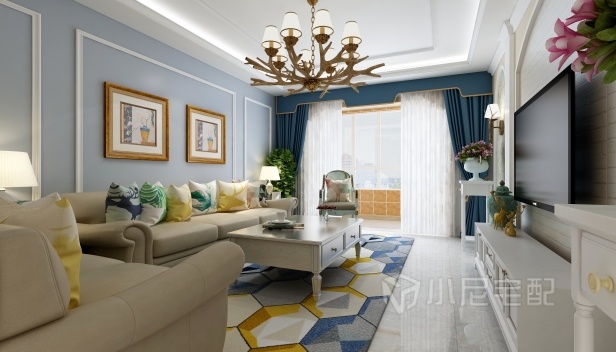 95㎡/兩室兩廳一衛(wèi)/美式